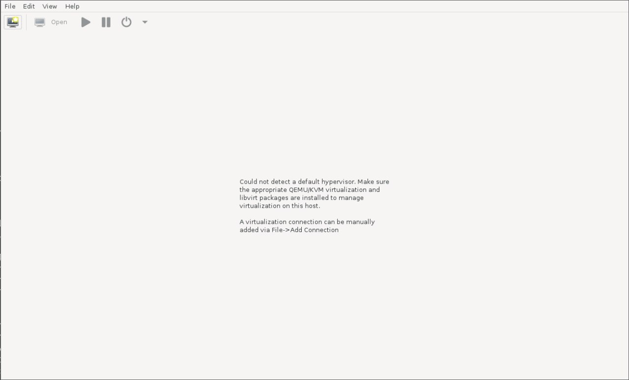 virt-manager initial screen