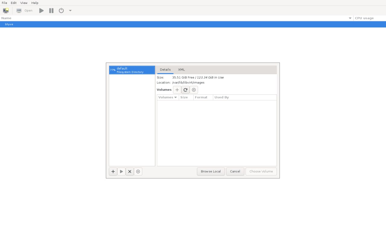 VM storage dialog