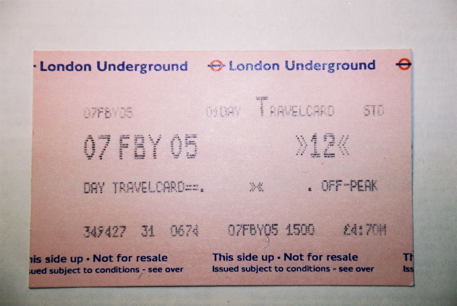underground day travel card
